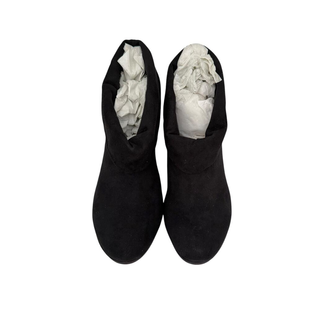 Kelsi Dagger Wilma Fold Over Platform Wedge Bootie Womens 8 Black Microsuede NEW - Picture 2 of 6